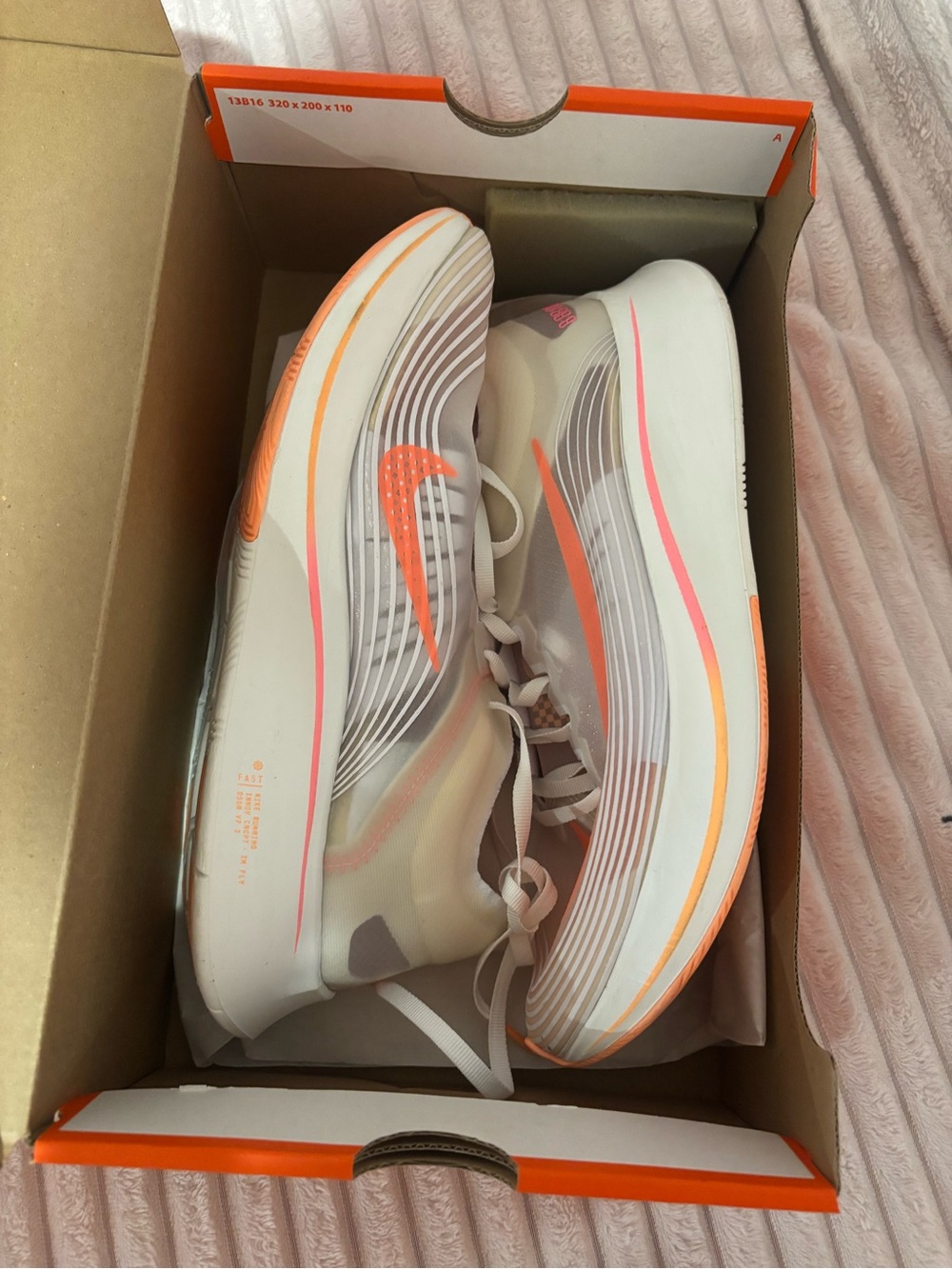 Nike Women’s Athletic Shoe — White with Neon Orange Accents - Picture 2 of 4